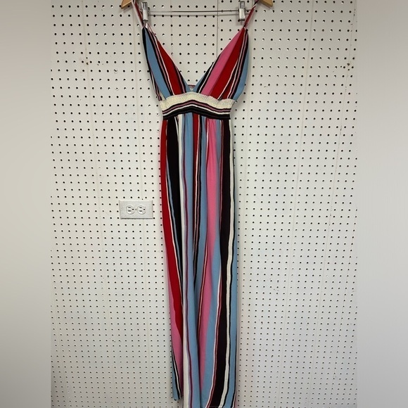 Lulu’s Andi Pink and Light Blue Multi Stripe Sleeveless Maxi Dress - Picture 5 of 9